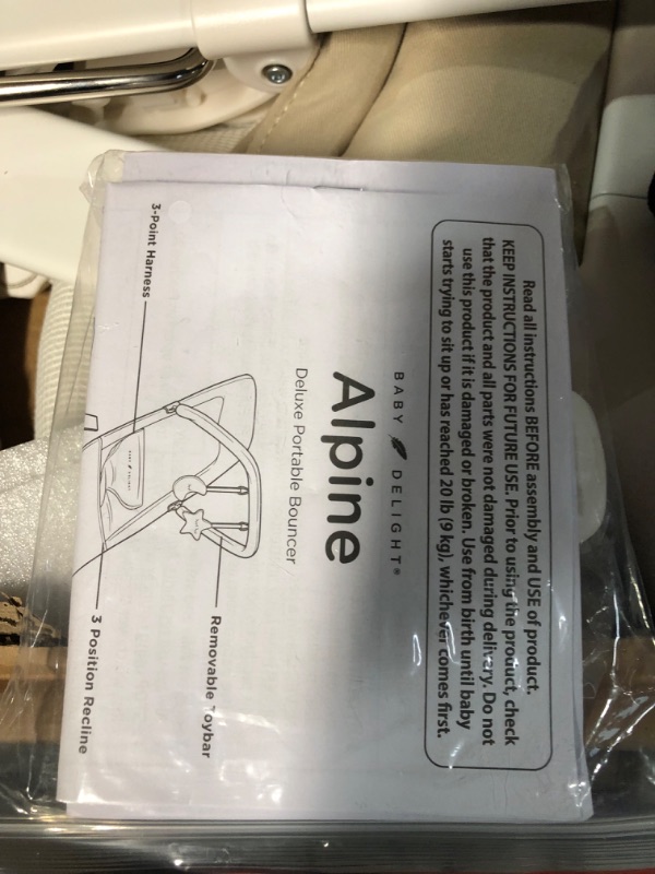 Photo 1 of Baby Delight Alpine Deluxe Portable Bouncer, Infant, 0-6 Months, 100% GOTS Certified Cotton Fabrics, Organic Oat