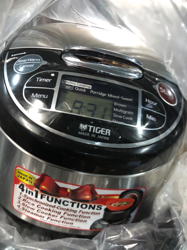 Photo 4 of ***SEE NOTES***Tiger JAX-T10U-K 5.5-Cup (Uncooked) Micom Rice Cooker with Food Steamer & Slow Cooker, Stainless Steel Black