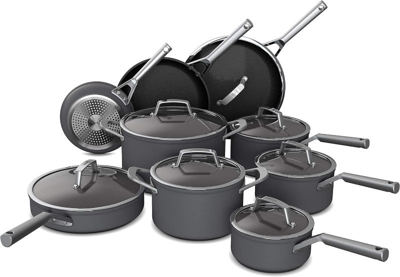 Photo 1 of ***HEAVILY SCRATCHED AND DIRTY - SEE PICTURES***
Ninja C39900 Foodi NeverStick Premium 16-Piece Cookware Set, Hard-Anodized, Nonstick, Durable & Oven Safe to 500°F, Slate Grey