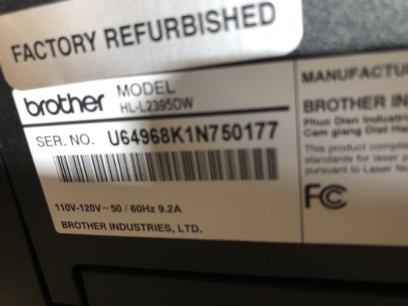 Photo 3 of Brother Refurbished HL-L2395DW Wireless Monochrome Laser Printer