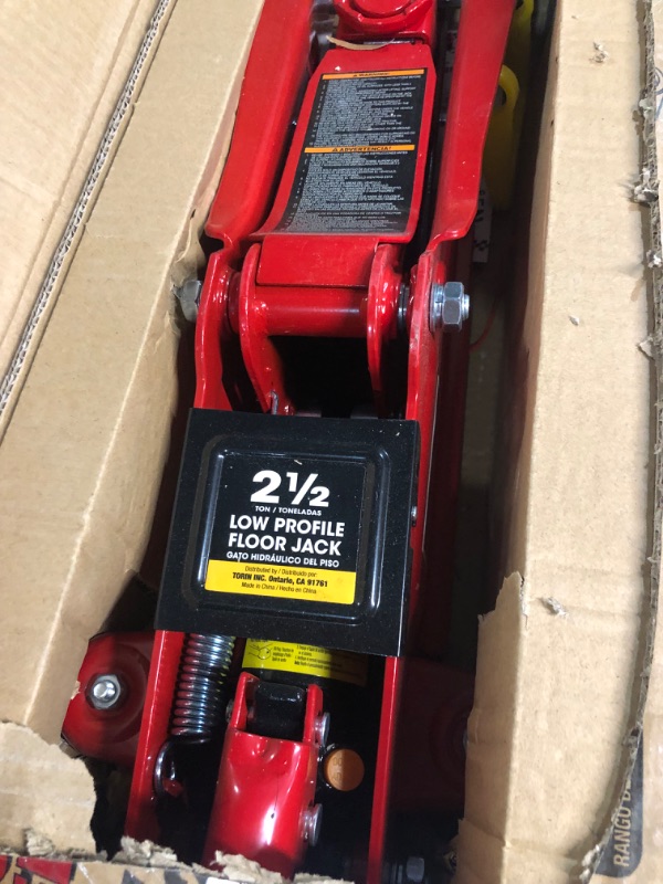 Photo 2 of BIG RED TAM825051 Torin Hydraulic Low Profile Trolley Service/Floor Jack with Single Piston Quick Lift Pump, 2.5 Ton (5,000 lb) Capacity, Red