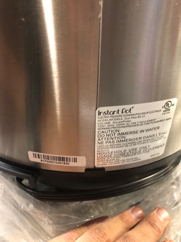 Photo 2 of [READ NOTES]
Instant Pot Duo Plus 9-in-1 Electric Pressure Cooker, Sterilizer, Slow Cooker, Rice Cooker, Steamer, 8 Quart
