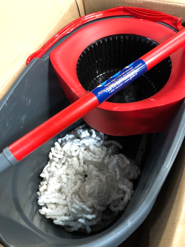 Photo 2 of [READ NOTES]
O-Cedar EasyWring Microfiber Spin Mop, Bucket Floor Cleaning System, Red, Gray