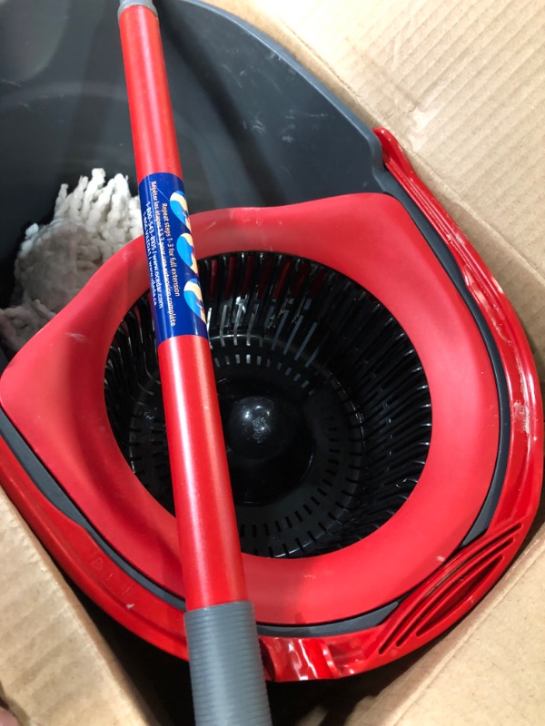 Photo 3 of [READ NOTES]
O-Cedar EasyWring Microfiber Spin Mop, Bucket Floor Cleaning System, Red, Gray