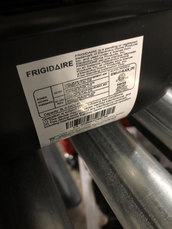 Photo 2 of [READ NOTES]
FRIGIDAIRE EFMIS462-BLACK 12 Can Retro Mini Portable Personal Fridge/Cooler for Home, Office or Dorm, Black BLACK Cooler