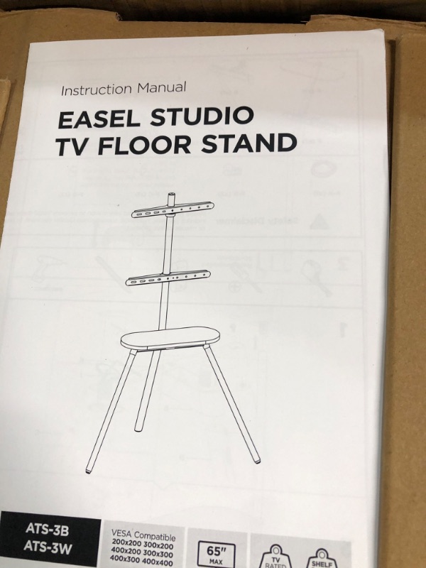 Photo 2 of PUTORSEN Easel TV Stand with Solid Tripod Base for 45 to 65 Inch LED LCD Screens, Portable Studio TV Easel Stand 