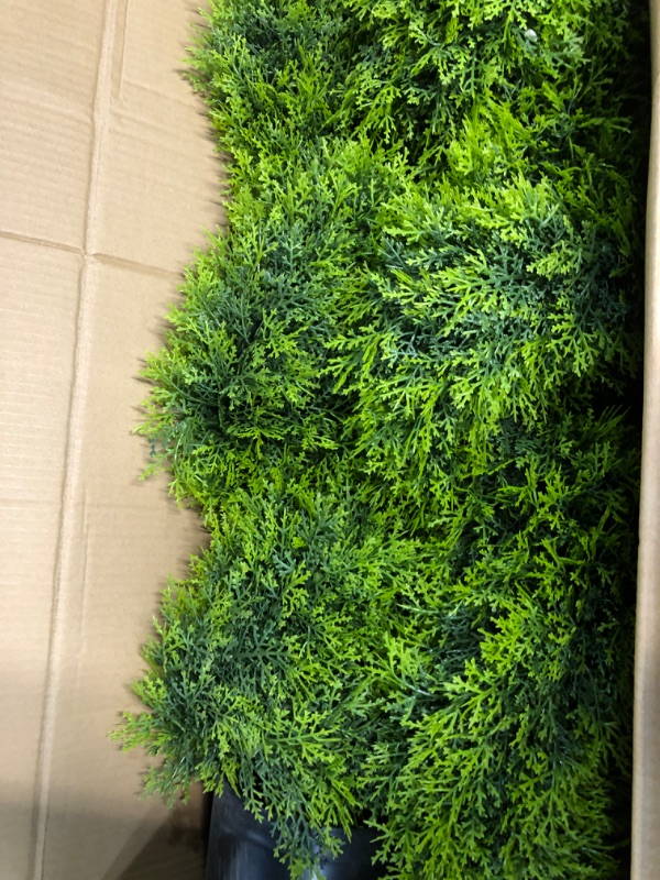 Photo 2 of 3Ft/35inch Spiral Topiary Artificial Cypress Tree,2 Packs Topiary Trees Artificial Outdoor and Indoor,Front Door Plants