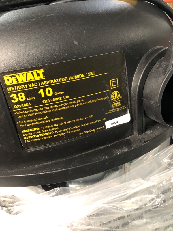 Photo 5 of [FOR PARTS, READ NOTES]
DEWALT 10 gallon Stainless Steel Wet/Dry Vaccuum