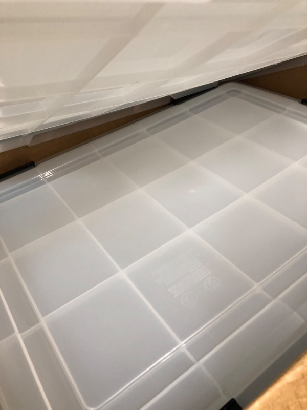 Photo 3 of [READ NOTES]
IRIS 4Pack 41qt WEATHERPRO Airtight Plastic Storage Bin with Lid and Seal and Secure Latching Buckles 41 Qt. - 4 Pack