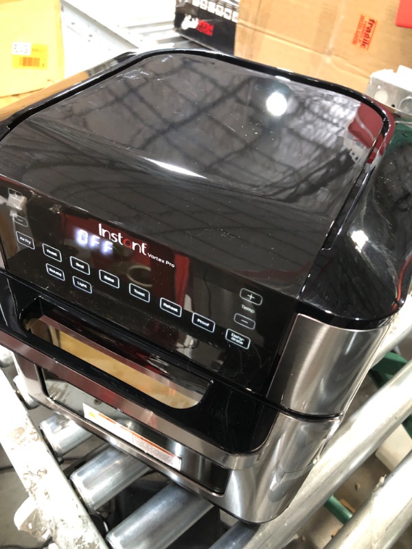 Photo 4 of ***REAR PART IS CRACKED OFF - SEE PICTURES - POWERS ON - UNABLE TO TEST FURTHER***
Instant Vortex Pro Air Fryer, 10 Quart, 9-in-1 Rotisserie and Convection Oven