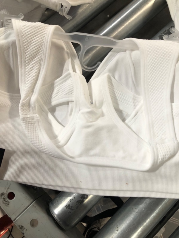 Photo 1 of Seamless Racerback Moderate-Support Sports Bra with CoolDRI Moisture-Wicking WHITE, 2 PACK, 1 XXL AND 1 LARGE