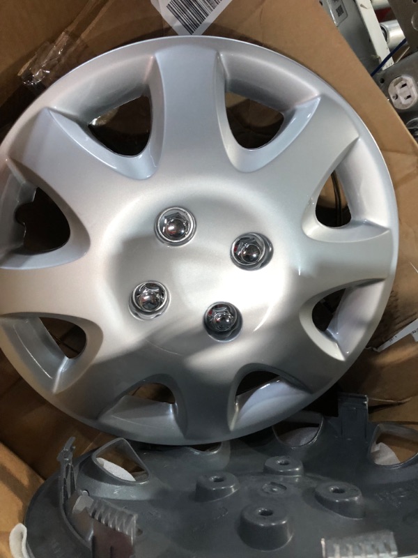 Photo 6 of KT Four ABS Plastic Silver Colored Hubcaps - 14 Inch Diameter