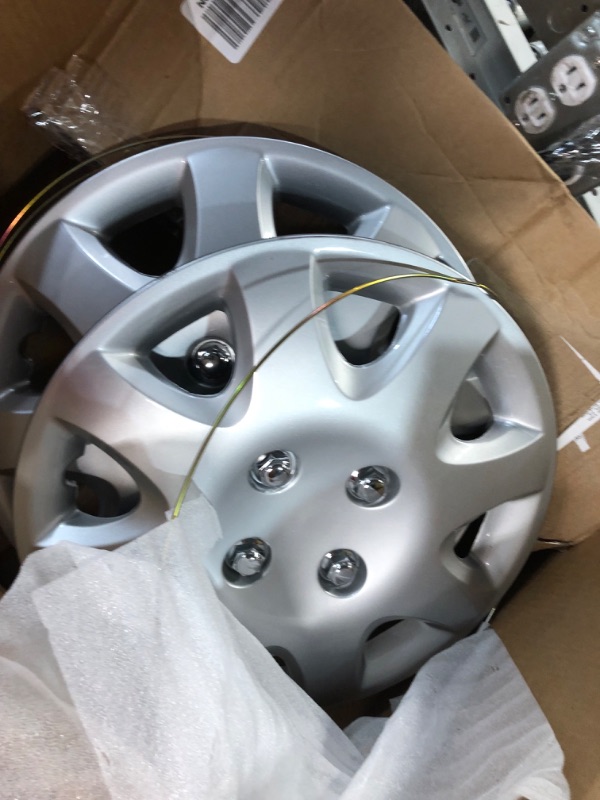 Photo 3 of KT Four ABS Plastic Silver Colored Hubcaps - 14 Inch Diameter