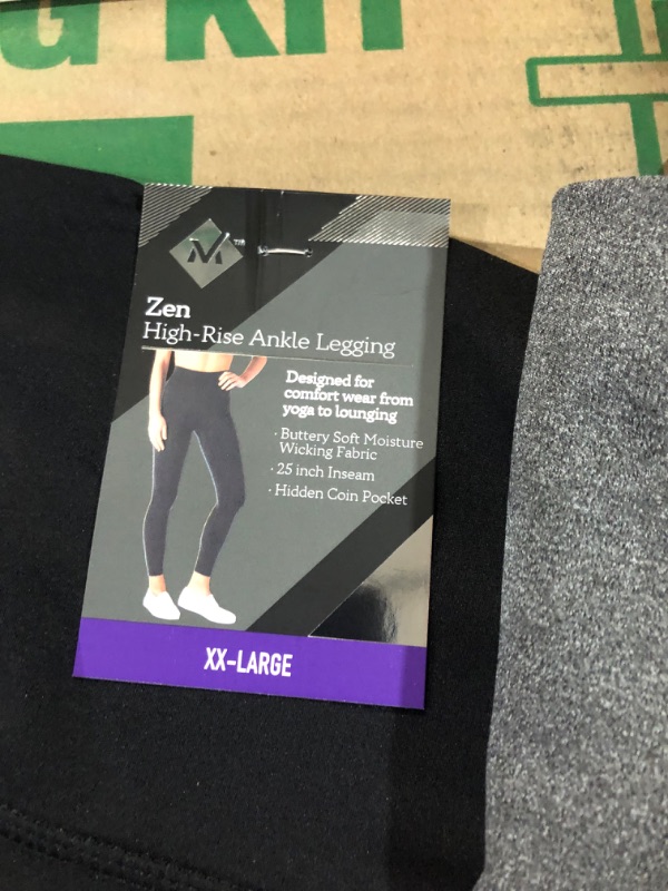 Photo 3 of 2 pack ***BLACK AND GREY***Member's Mark Ladies Zen Ankle Legging XX-Large Black Soot