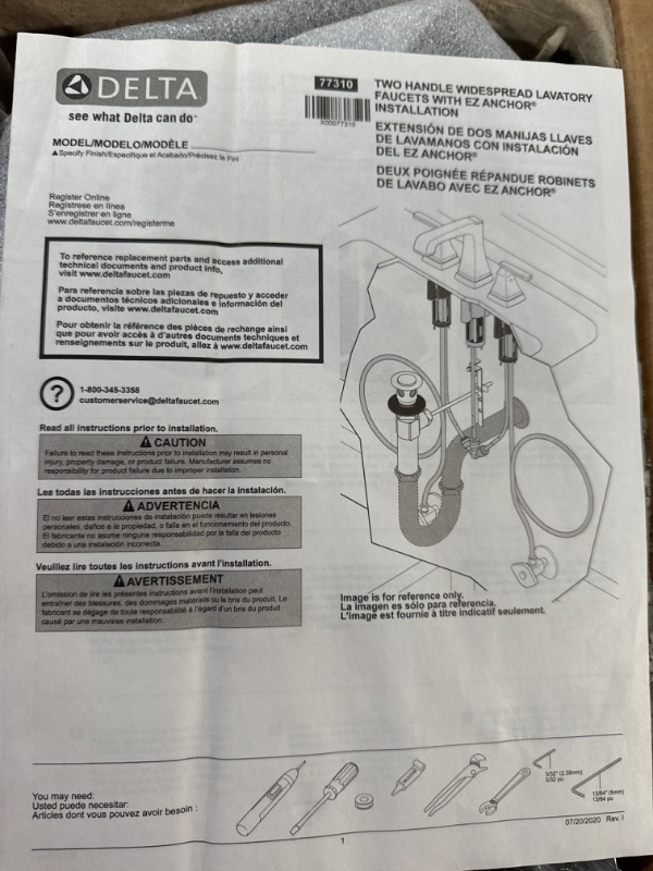 Photo 2 of **MISSING LIFT ROD**
Delta Faucet Ashlyn Widespread Bathroom Faucet 3 Hole, 