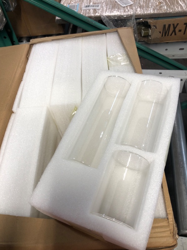 Photo 2 of Glasseam Clear Cylinder Vases Set, 24Pcs Glass Vases for Centerpieces Bulk, Modern Floating 
