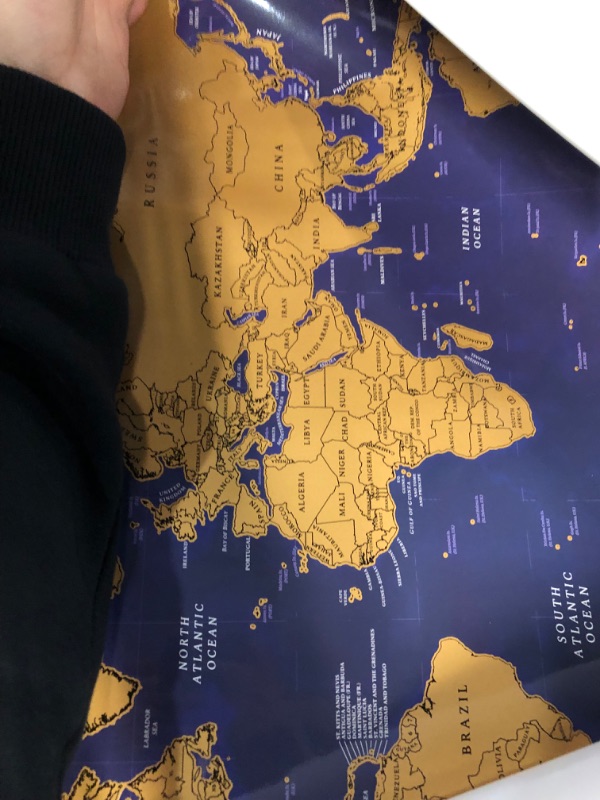 Photo 2 of Travel Scratch Off Map of the World with Pins, 