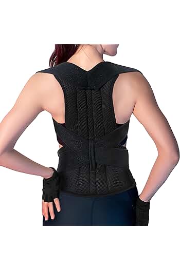 Photo 1 of Back Brace Posture Corrector for Women and Men, Full Back Support Belt for Hunchback Improve Posture and Back Pain Relief(M)