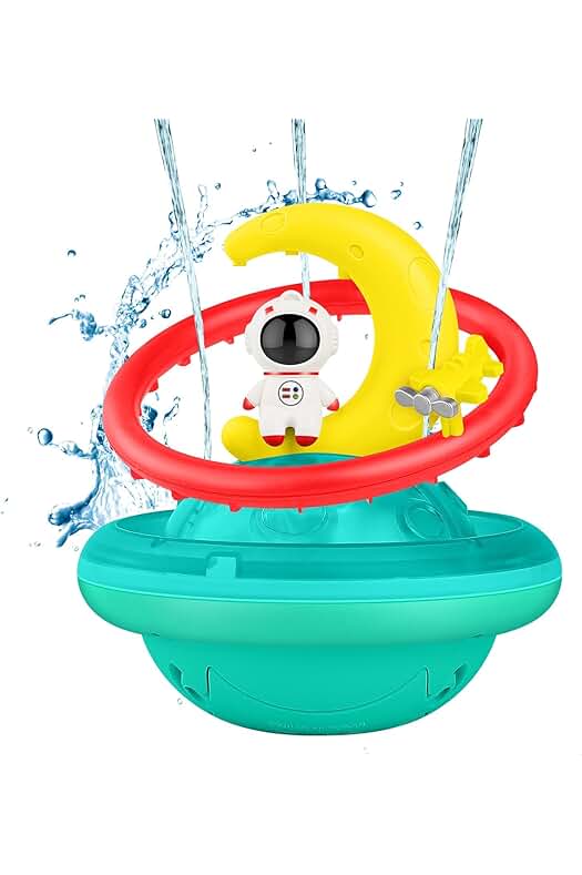 Photo 1 of [FOR PARTS, READ NOTES]
KIZJORYA Bath Toys, Automatically Wind up & Light up Baby Bathtub Toy with Astronaut Spaceship Ring, Rechargeable Floating Infant Swimming P