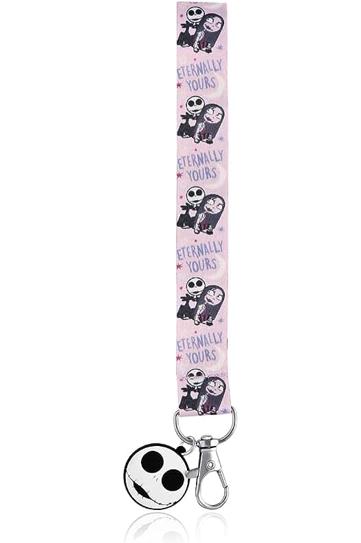 Photo 1 of Disney PRINTED NIGHTMARE BEFORE CHRISTMAS WRIST LANYARD W/SILICONE CHARM- IMITATION RHODIUM 2PC SET