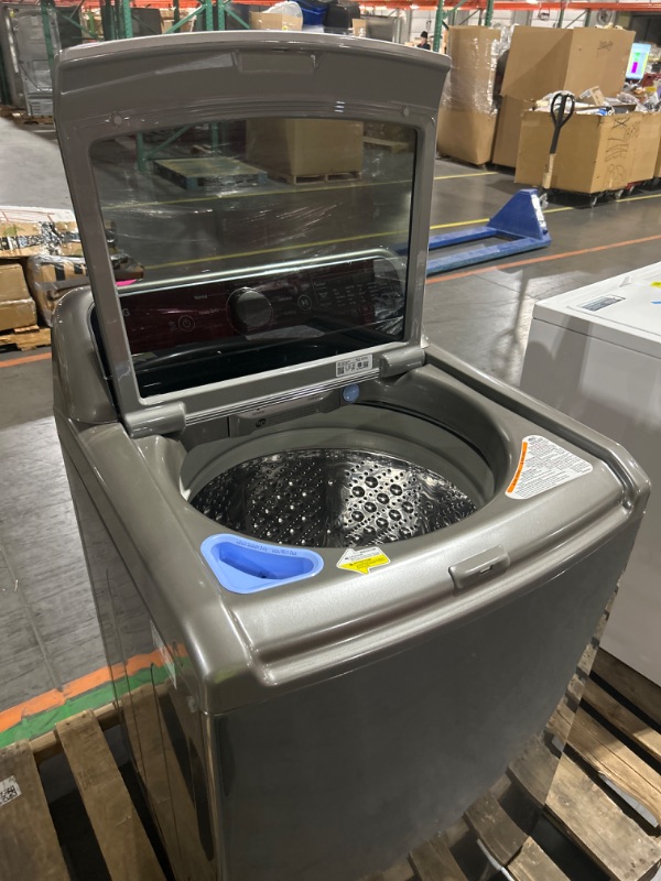 Photo 1 of LG TurboWash 5.5-cu ft High Efficiency Impeller Smart Top-Load Washer (Graphite Steel) ENERGY STAR