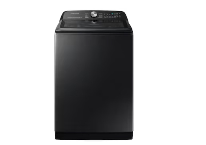 Photo 1 of Samsung 5.1-cu ft High Efficiency Agitator Smart Top-Load Washer (Brushed Black) ENERGY STAR