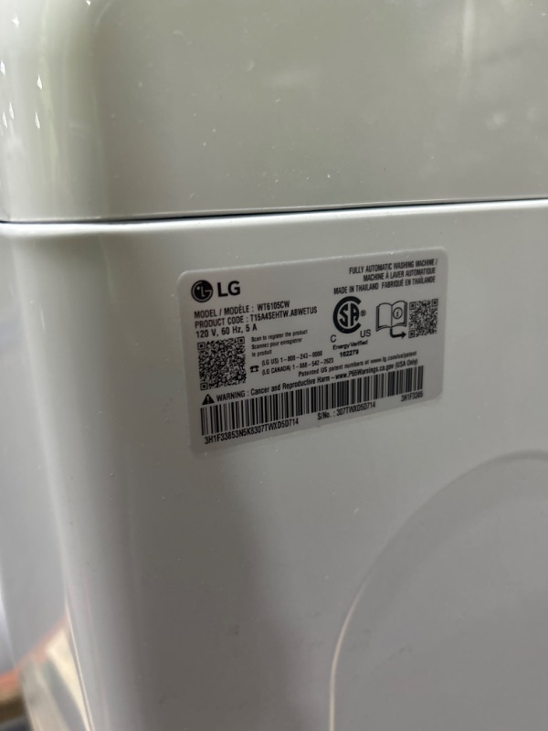 Photo 7 of LG 4.1-cu ft Agitator Top-Load Washer (White)