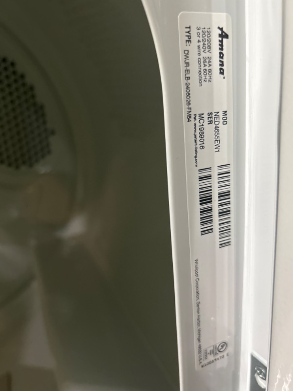 Photo 6 of Amana 6.5-cu ft Electric Dryer (White)