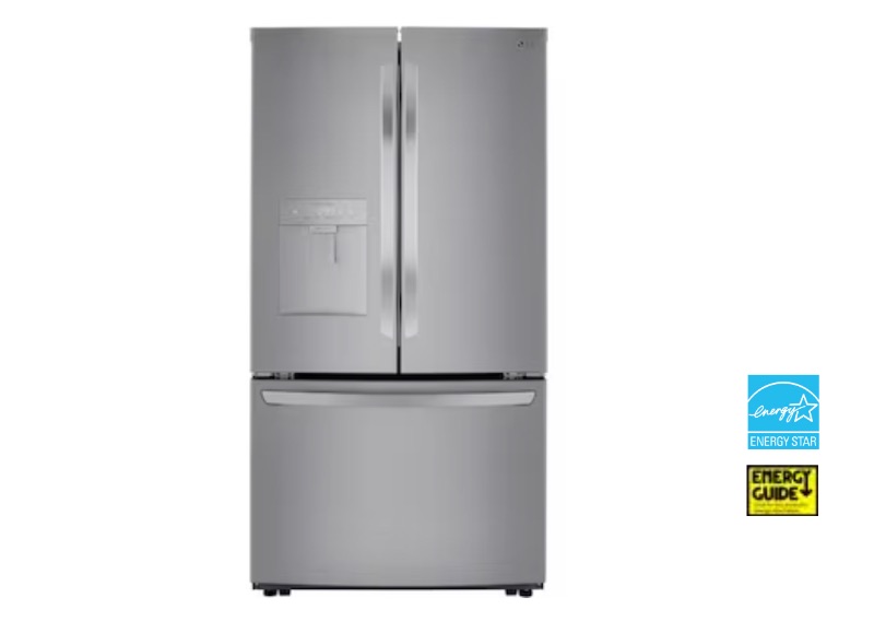 Photo 1 of LG 29-cu ft French Door Refrigerator with Ice Maker (Printproof Platinum Silver) ENERGY STAR