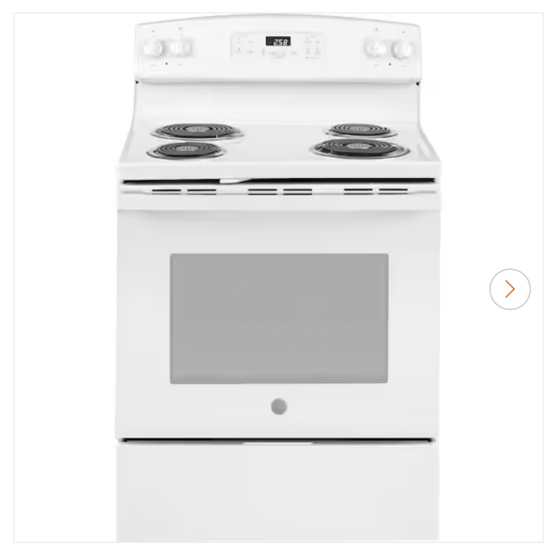 Photo 1 of GE 30 in. 5.3 cu. ft. Free-Standing Electric Range in White with Self Clean