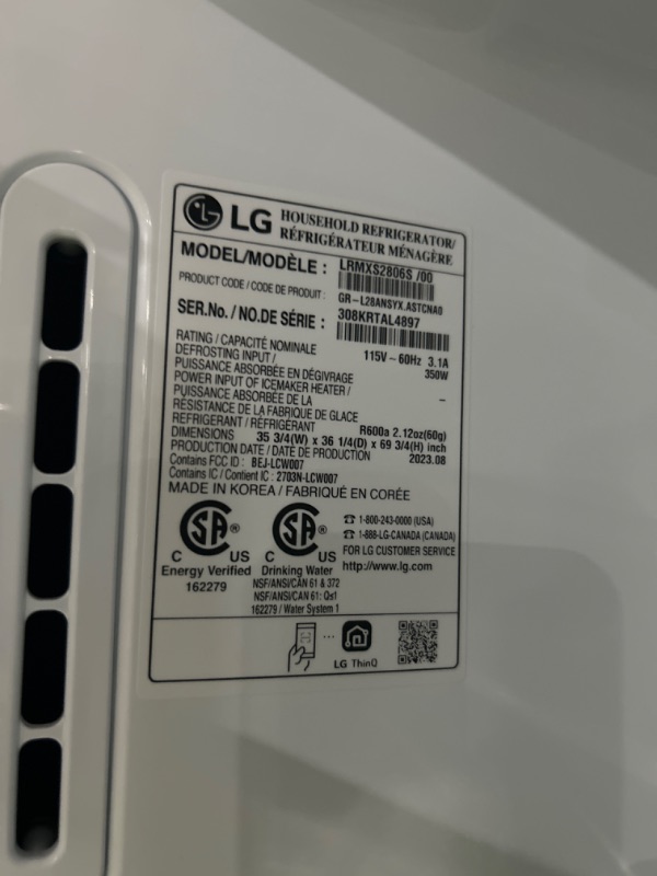 Photo 12 of LG Craft Ice Smart WiFi Enabled 27.8-cu ft 4-Door Smart French Door Refrigerator with Dual Ice Maker 