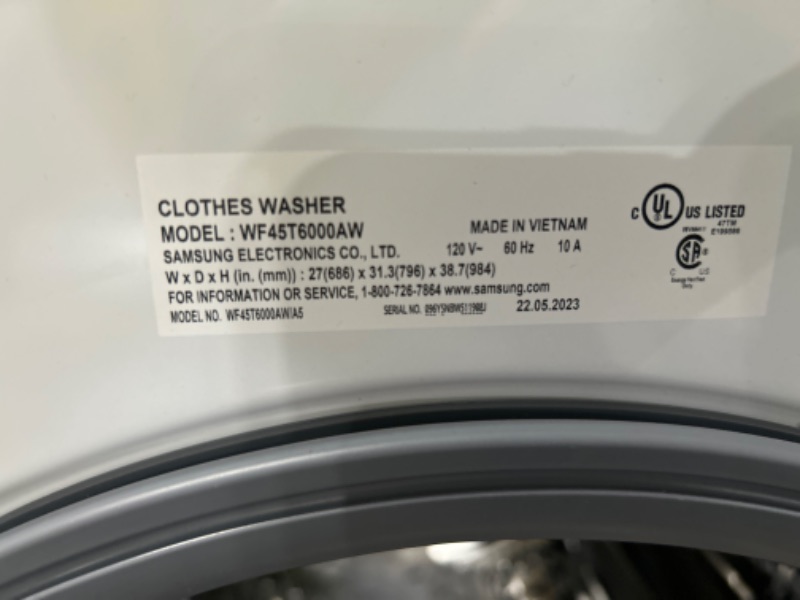 Photo 4 of Samsung 7.5-cu ft Stackable Electric WASHER AND DRYER (White)