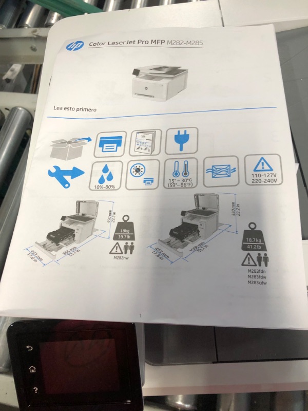 Photo 3 of **PARTS ONLY-SEE NOTES** 
HP Color LaserJet Pro M283fdw Wireless All-in-One Laser Printer, Remote Mobile Print, Scan & Copy, Duplex Printing