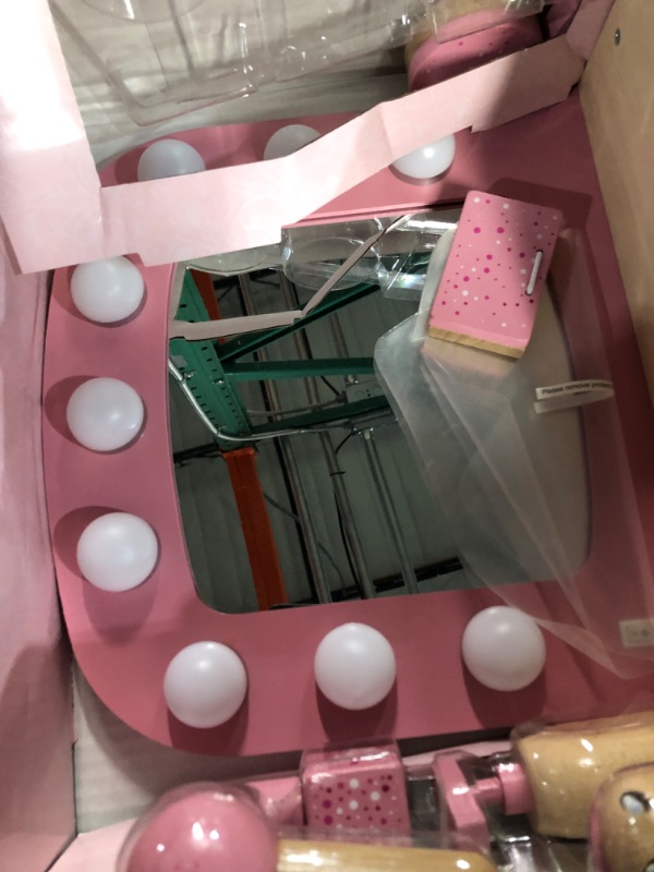 Photo 1 of *STOCK PHOTO FOR REFERENCE* Wooden Vanity Set for Kids, Pink