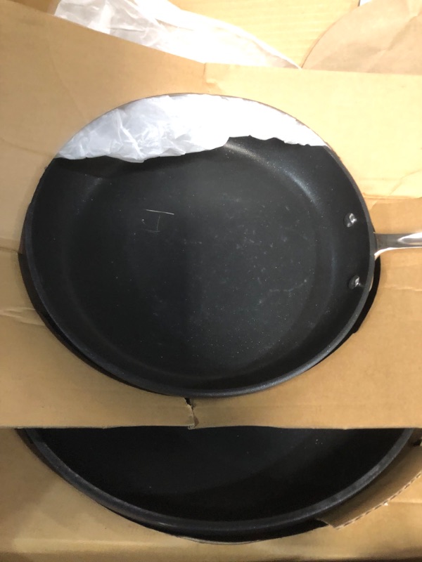 Photo 1 of **damaged**All-Clad E1002S63 HA1 Hard Anodized Nonstick Fry Pan Cookware Set, 10 Inch and 12 Inch Fry Pan, 2 Piece, Grey 10-Inch and 12-Inch