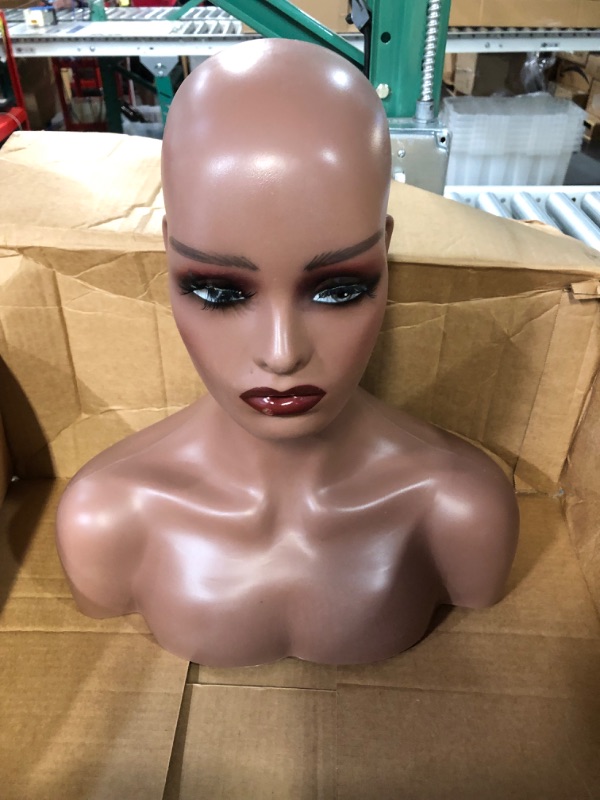 Photo 4 of  Wig Head Stand Fake Head Model Mannequin Head Wig Display European and American Dummy Head Half-Length