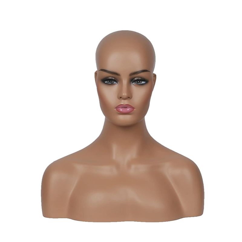 Photo 1 of  Wig Head Stand Fake Head Model Mannequin Head Wig Display European and American Dummy Head Half-Length