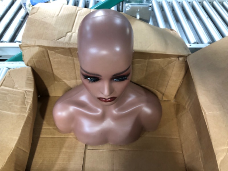 Photo 3 of  Wig Head Stand Fake Head Model Mannequin Head Wig Display European and American Dummy Head Half-Length