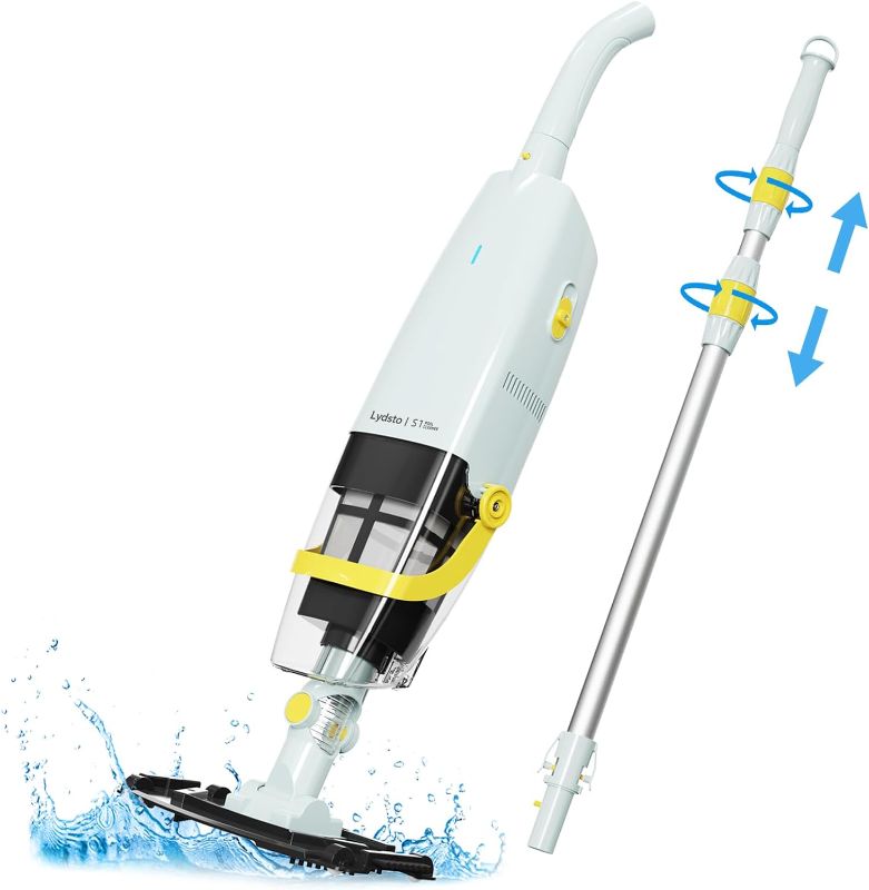Photo 1 of * item sold for parts/repair *
Lydsto S1 Cordless Pool Vacuum with Telescopic Pole, Handheld Rechargeable Pool Vacuums Cleaner