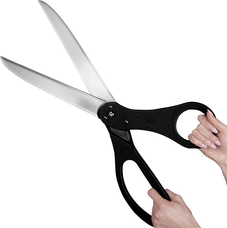 Photo 1 of 25" Black Grand Opening Scissors –Black Giant Scissors for Ribbon Cutting Ceremony 25 Inch 