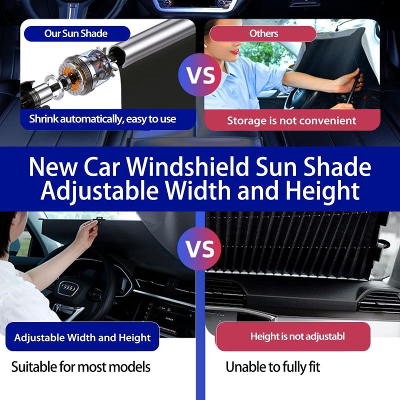 Photo 3 of JMT85 Front Glass Sunshade Hide Telescopic car Sunshade There is no Need to disassemble The Anti Cooling Device 55 47inch Length