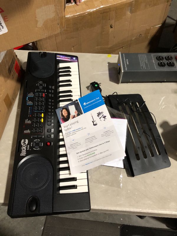 Photo 1 of ***POWERS ON - BUT DOESN'T MAKE NOISE - UNABLE TO TROUBLESHOOT***
RockJam 49 Key Keyboard Piano with Power Supply