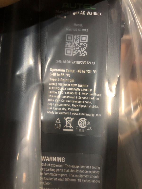 Photo 3 of Autel Home Smart Electric Vehicle (EV) Charger up to 50Amp,Level 2 EV Charger,Energy Star, CSA,Wi-Fi and Bluetooth Enabled EVSE, 25-Foot Cable Silver 50 Amp Hardwired
