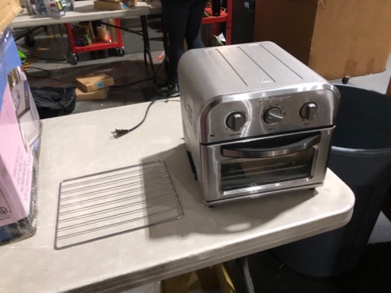 Photo 9 of **small dent on left front corner***Cuisinart TOA-26 Compact Airfryer Toaster Oven, 1800-Watt Motor with 6-in-1 Functions Stainless Steel