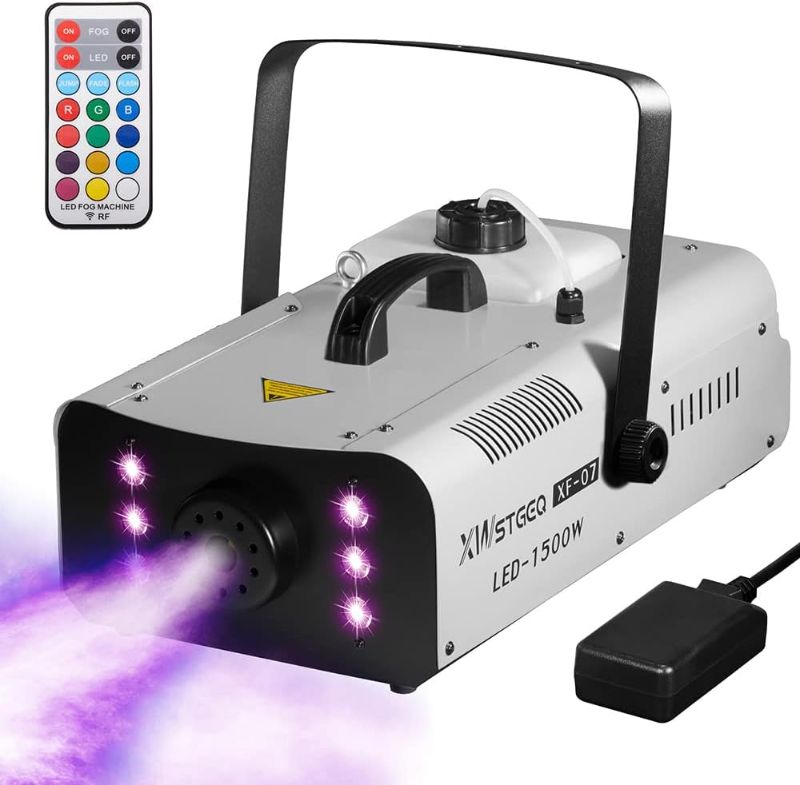 Photo 1 of ***missing parts***Fog Machine 1500 Watt with 6 LED Lights and Wireless Remote, Professional Stage Smoke Machine