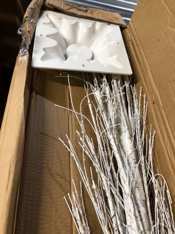 Photo 1 of IJG Lighted Birch Tree with Timer, 5FT 560 LED Warm White Lights with Twinkle Lights, LED Lighted Tree for Indoor Outdoor Home Room Wedding Party Christmas Decorations 5FT Christmas birch tree