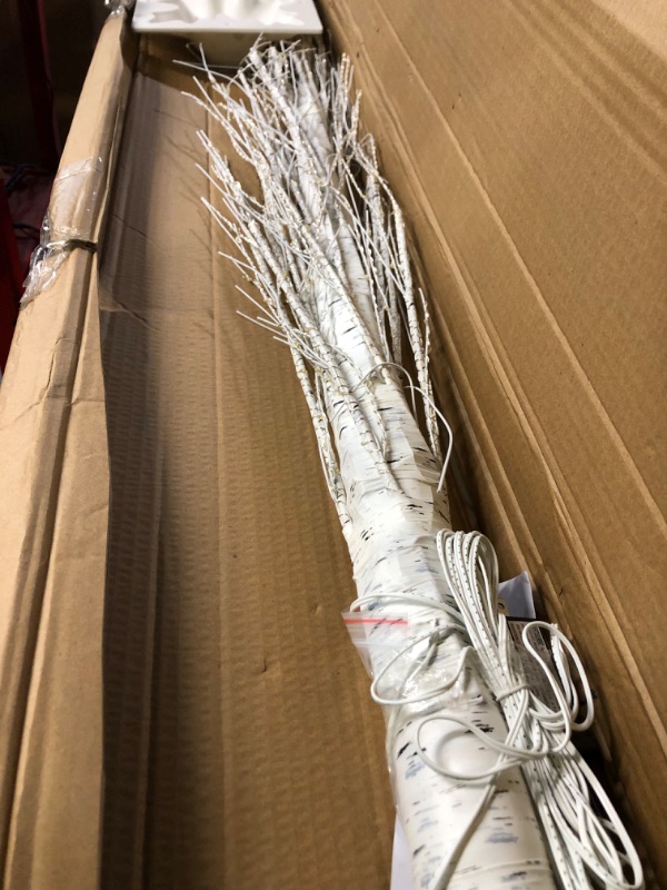 Photo 1 of IJG Lighted Birch Tree with Timer, 5FT 560 LED Warm White Lights with Twinkle Lights, LED Lighted Tree for Indoor Outdoor Home Room Wedding Party Christmas Decorations 5FT Christmas birch tree