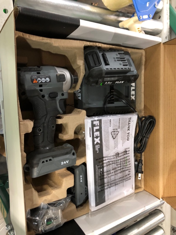 Photo 3 of **missing item**Flex FXM201-2A 2-Tool 24-Volt Brushless Power Tool Combo Kit with Soft Case (2-Batteries Included and Charger Included)