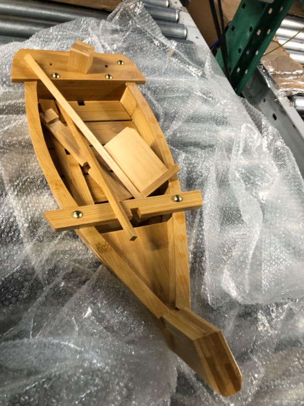 Photo 1 of **missing parts**BIPEGE Wooden Sushi Boat Serving Tray, 24 Inch Sushi Plate for Restaurant or Home, Large Size Sushi Tray Serving Boat Plate for Restaurantware (61cm/24inch)