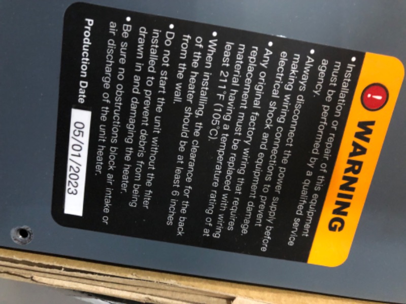 Photo 5 of 100,000 BTU Hydronic Hot Water Hanging Unit Heater with Water Temperature Control Switch HHA100 Water to Air Heat Exchanger with Fan